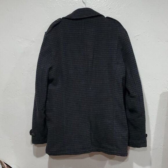 I Spiewak & Sons Wool Pea Coat with Houndstooth Pattern Size XL - Picture 10 of 16
